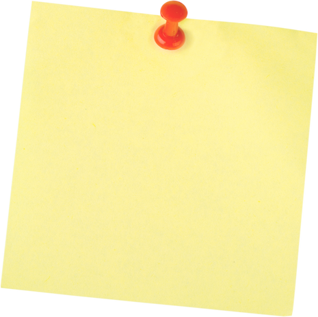 Yellow Sticky Note with Pin 